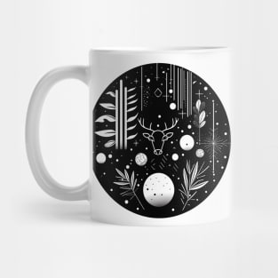 Black and White Abstract Geometric Deer Mug